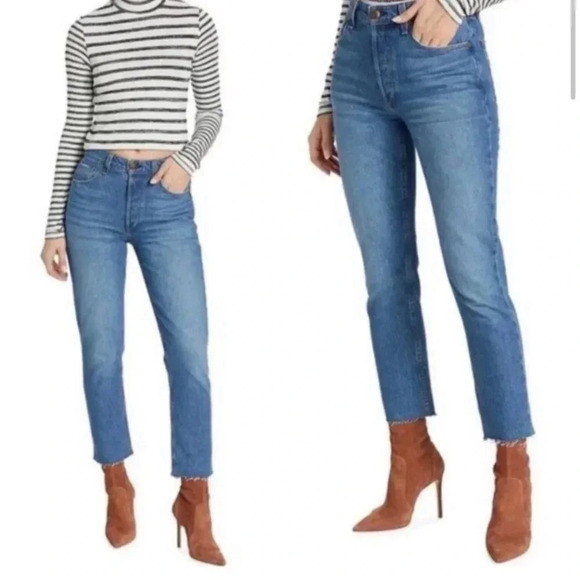 RAG & BONE Nina High Rise Ankle Cigarette Straight Leg Jeans Monty NWT - Picture 1 of 12